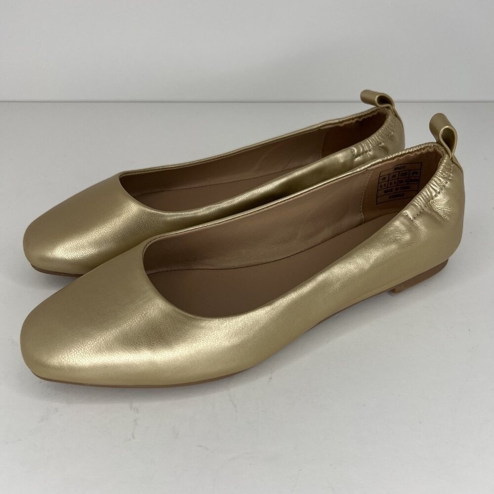 Dream Pairs Sole Elle Glistening Gold Womens Size 8.5 Ballet Slipper Shoe